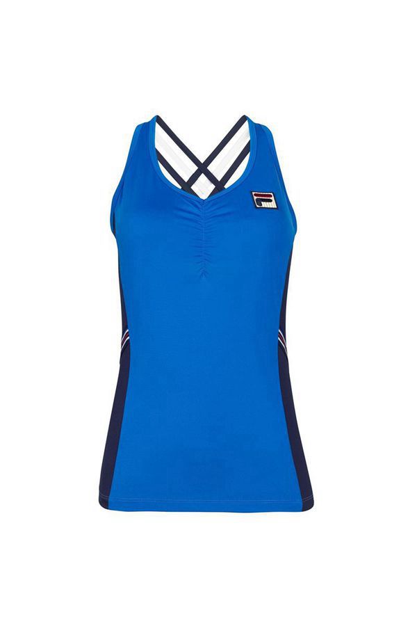 Tops Fila Mulher Fluorescente Azuis - Fila Heritage Cami Loja Online Portugal,SWXU-78025